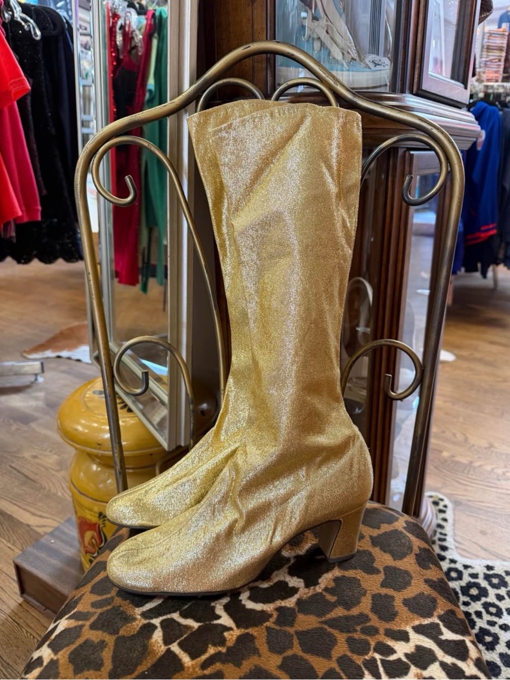 1980s Gold Lamé Go Go Boots
